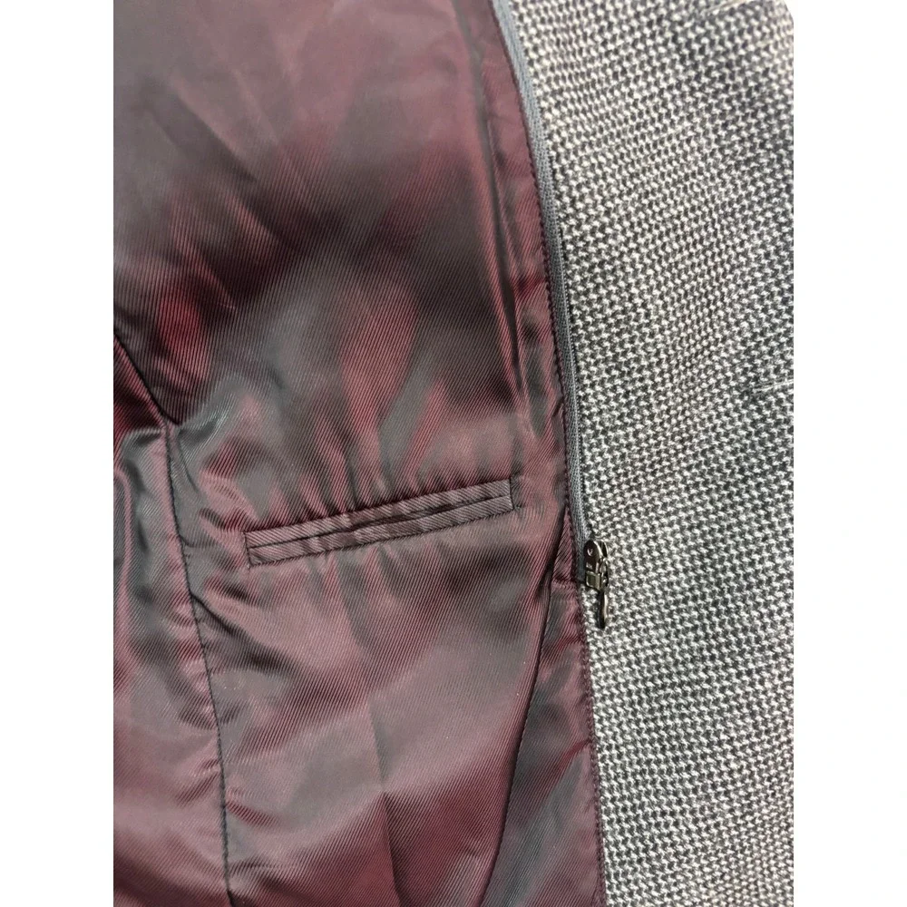 Pal Zileri MCMLXXX 38R Gray Check Flannel Wool‎ Blazer Jacket Sport Suit Coat